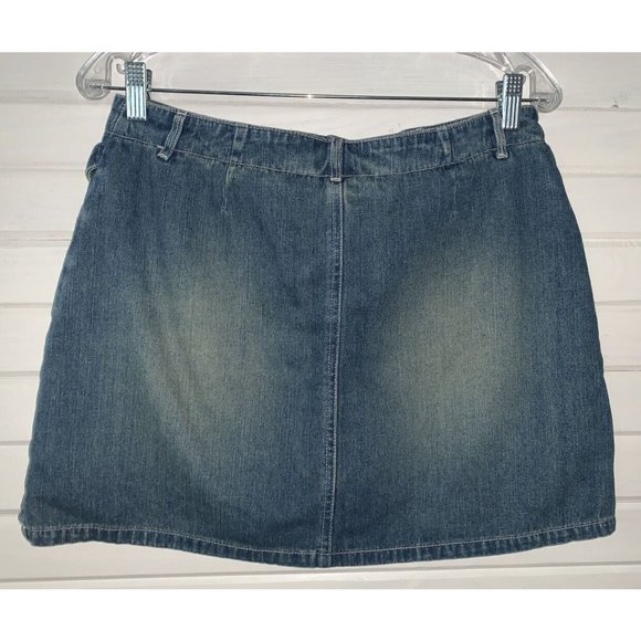 VTG Carolina Blues Sz 8 Denim Skort Skirt 90’s Y2K Bareback Zip Fly Cotton EUC - Picture 6 of 8